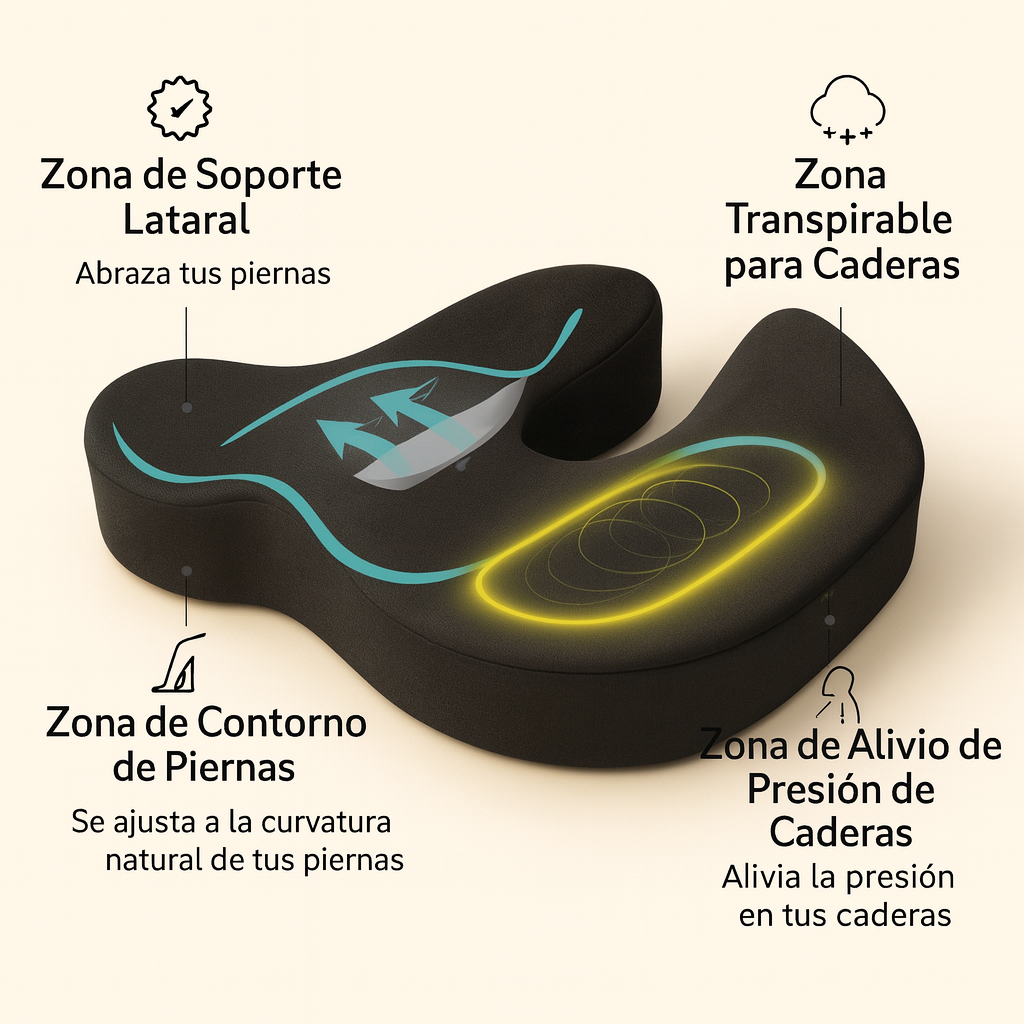 Cojín Anatómico Antideslizante Gel-Viscoelástico